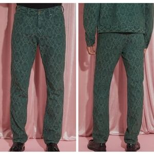 Wicked + Forever 21 Green Patterned Men's Straight Jeans Sz 29